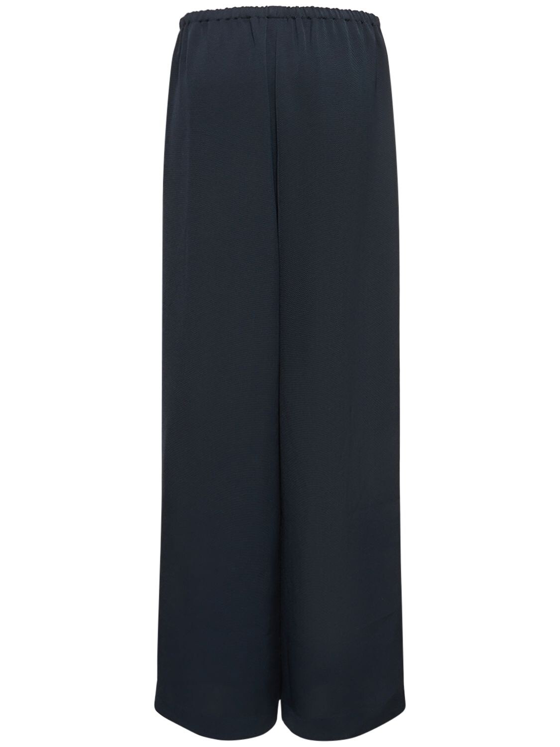 Shop Theory Wide Tech Satin Pants In Blue