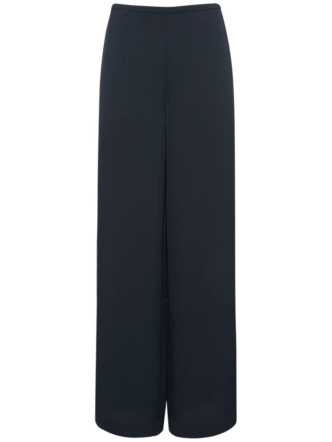 Theory Wide Tech Satin Trousers In Blue
