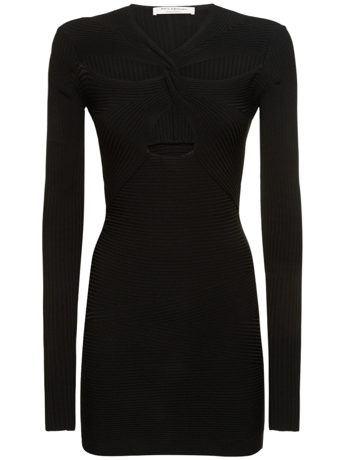 Philosophy Di Lorenzo Serafini Stretch Viscose Jersey Mini Dress In Black