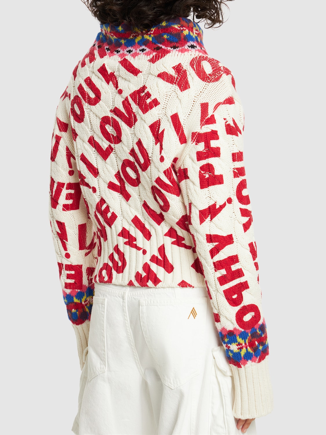 Shop Philosophy Di Lorenzo Serafini Wool Logo Sweater In White,multi