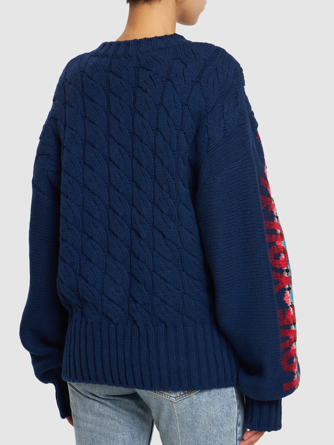 Shop Philosophy Di Lorenzo Serafini Wool Logo Sweater In Blue,multi