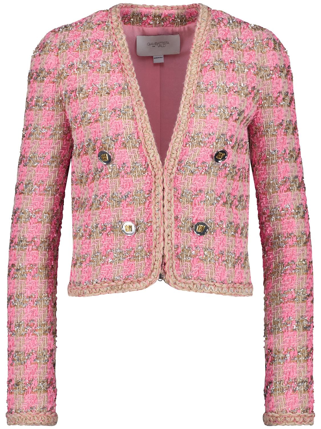 Shop Giambattista Valli Lurex Tweed Jacket In 멀티컬러