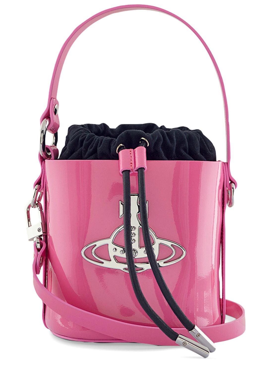 Shop Vivienne Westwood Small Daisy Patent Leather Bucket Bag In Pink