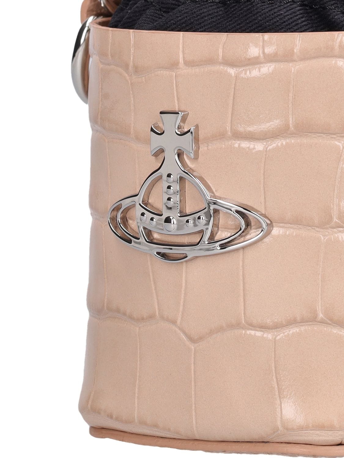 Shop Vivienne Westwood Mi Daisy Croc Embossed Top Handle Bag In Cream