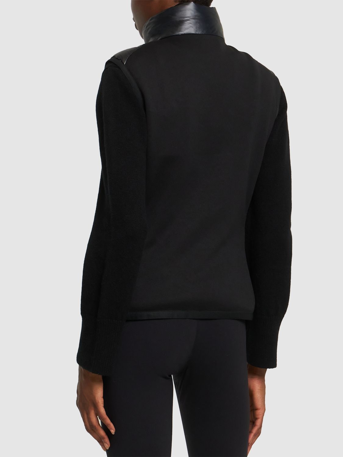 Shop Moncler Stretch Tech & Micro Ripstop Down Vest In Black