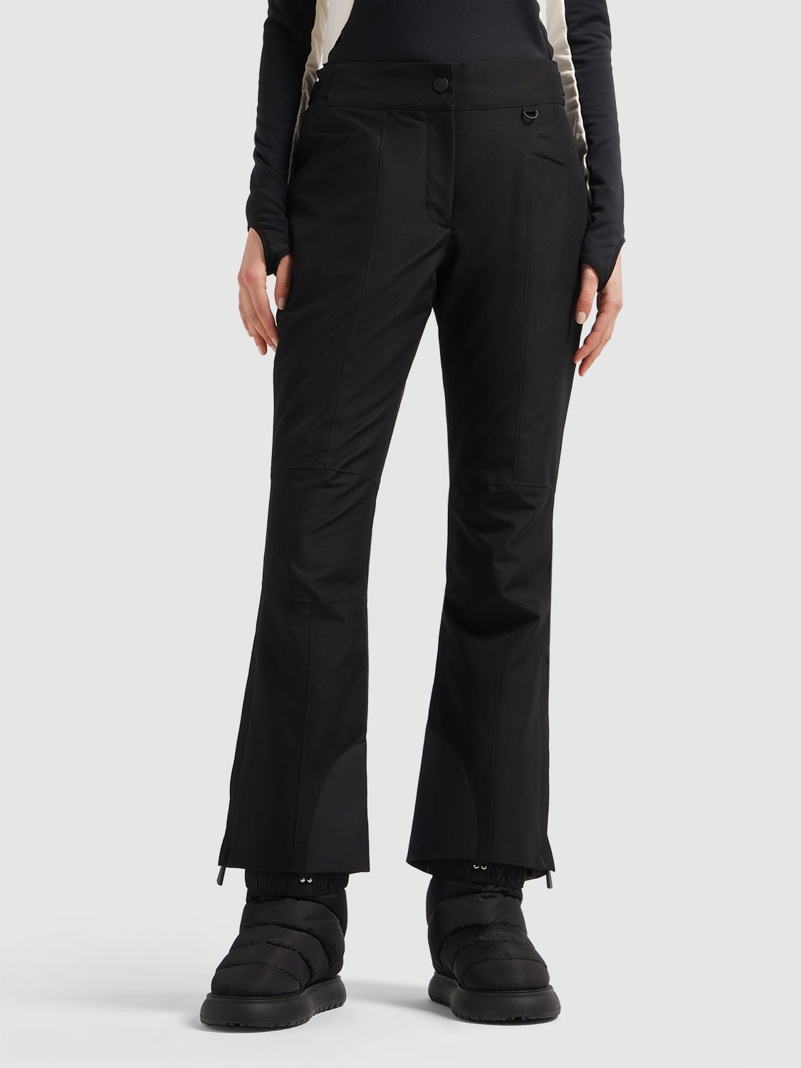 Shop Moncler Stretch Tech Twill Pants In Black