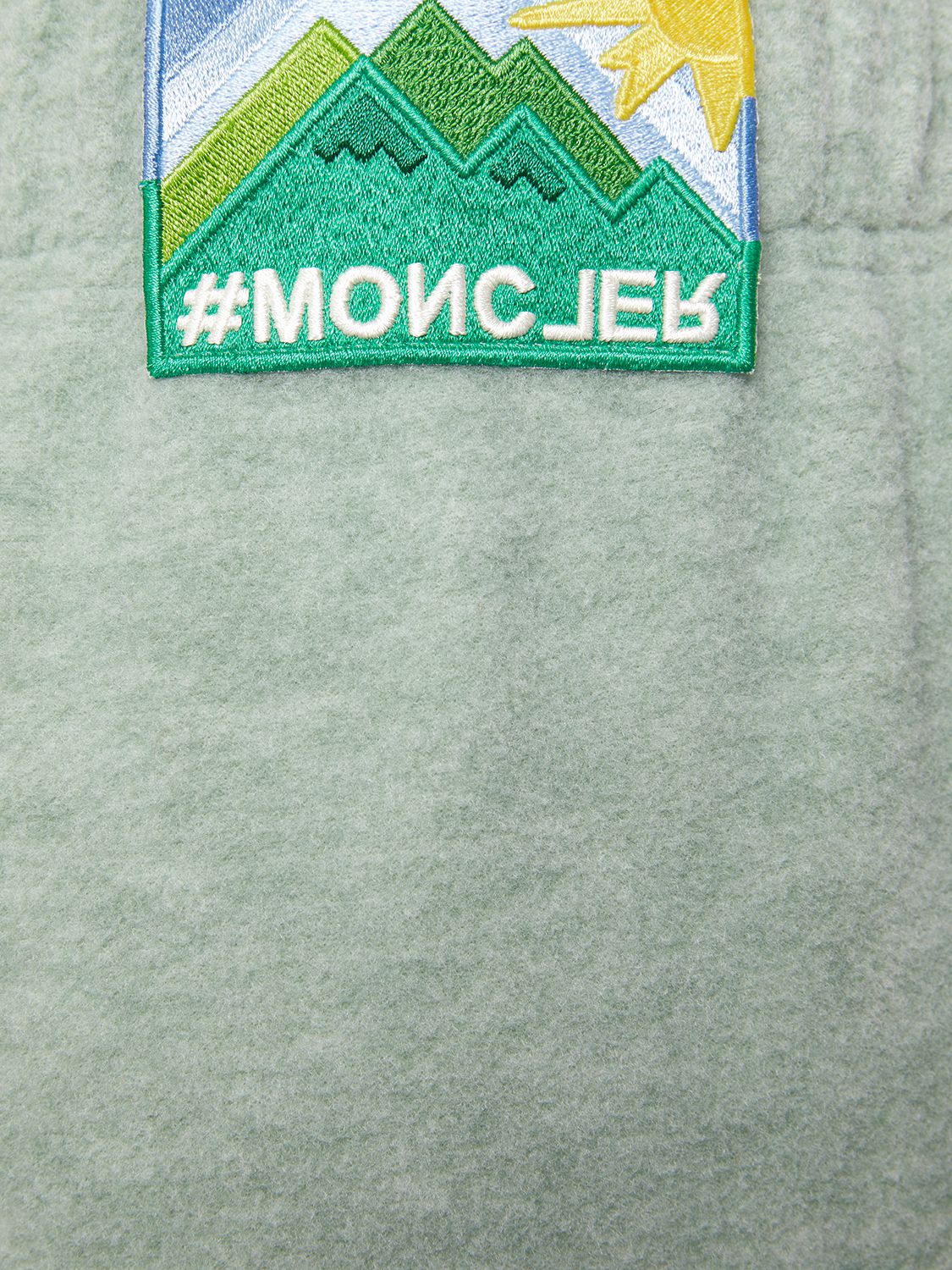 Shop Moncler Wool Blend Fleece Sweatpants In Chinois Green