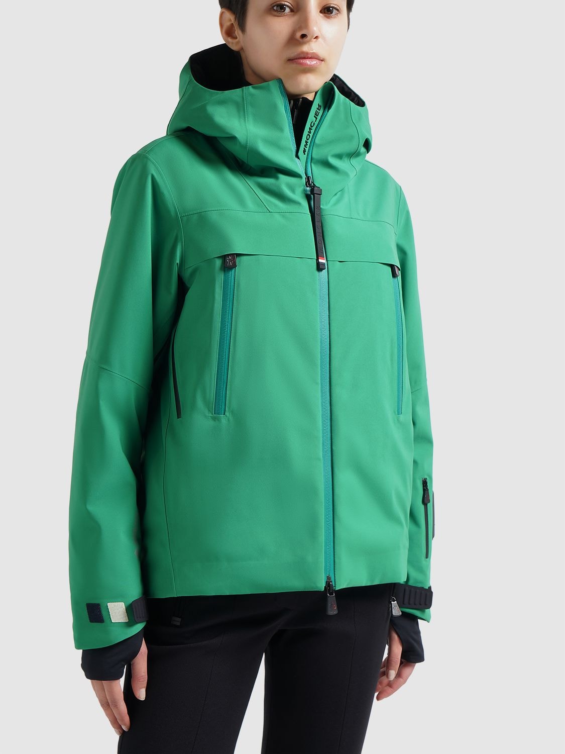 Shop Moncler Chanavey Tech Ski Down Jacket In Green