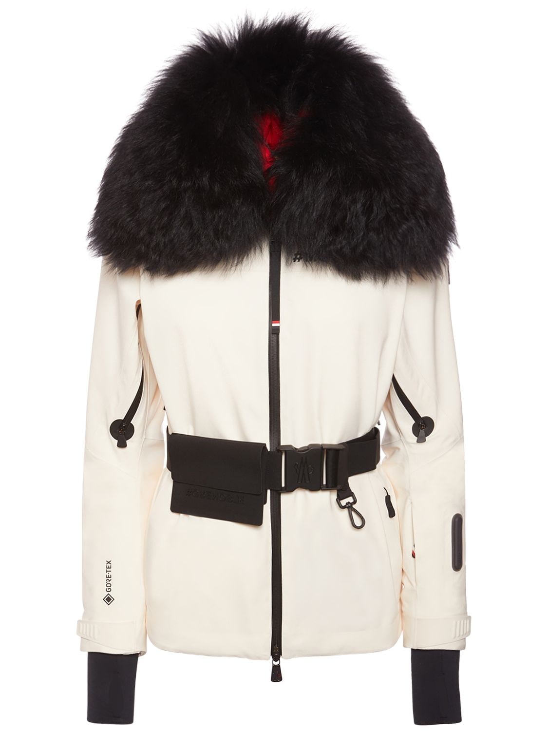 Shop Moncler Vizelle Tech Ski Down Jacket In White,black