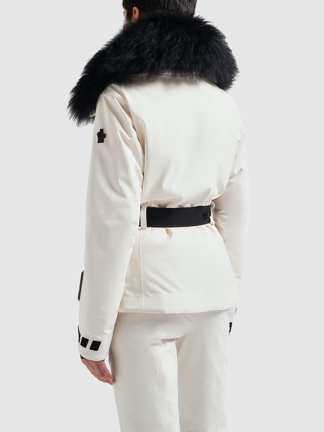 Shop Moncler Vizelle Tech Ski Down Jacket In White,black