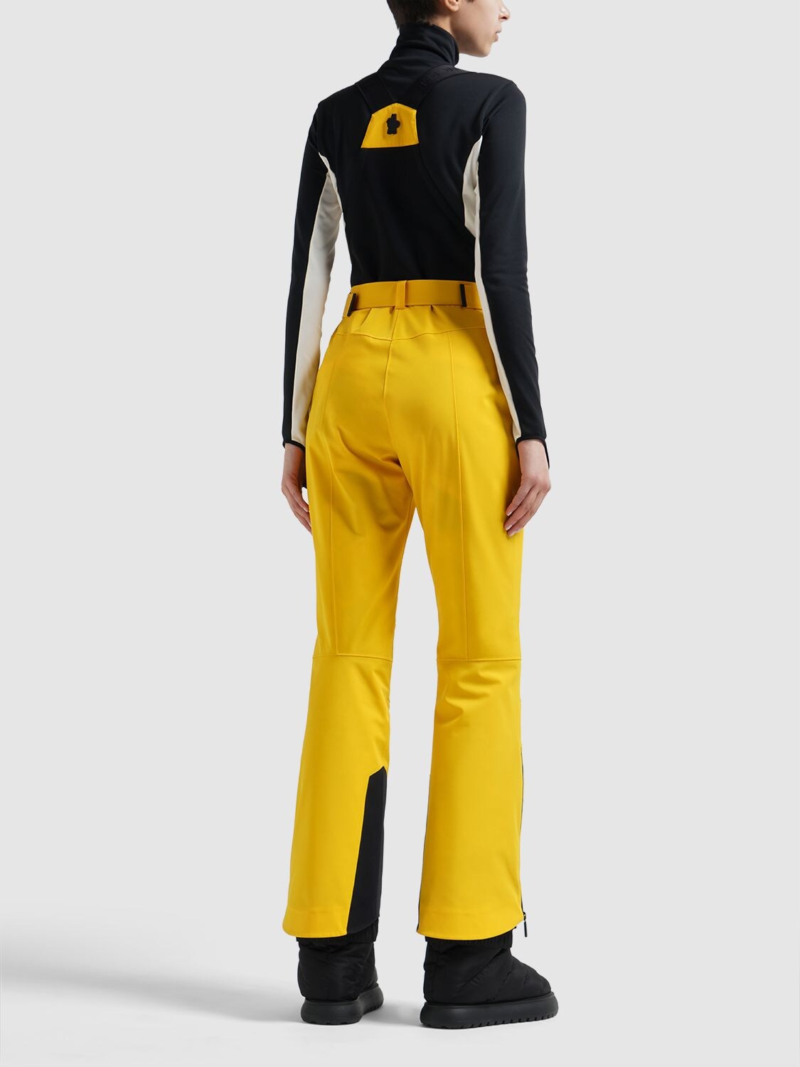 Shop Moncler High Performance Nylon Blend Ski Suit In Yellow