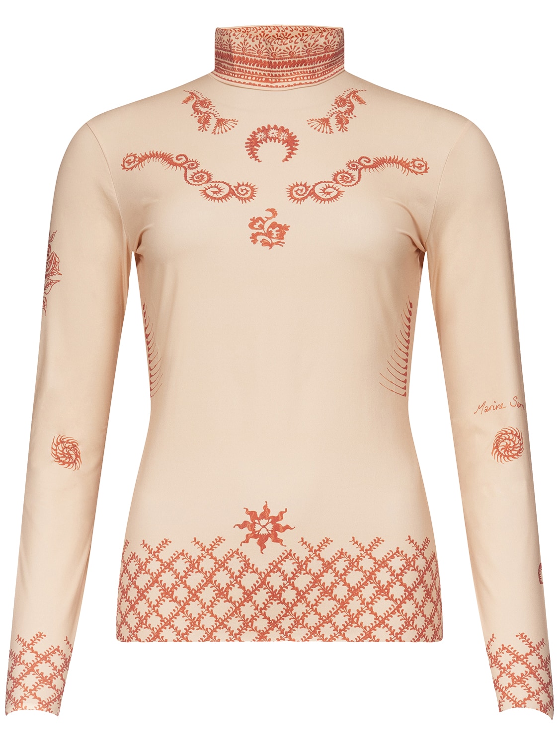 Image of Henna Print Long Sleeved Second Skin Top