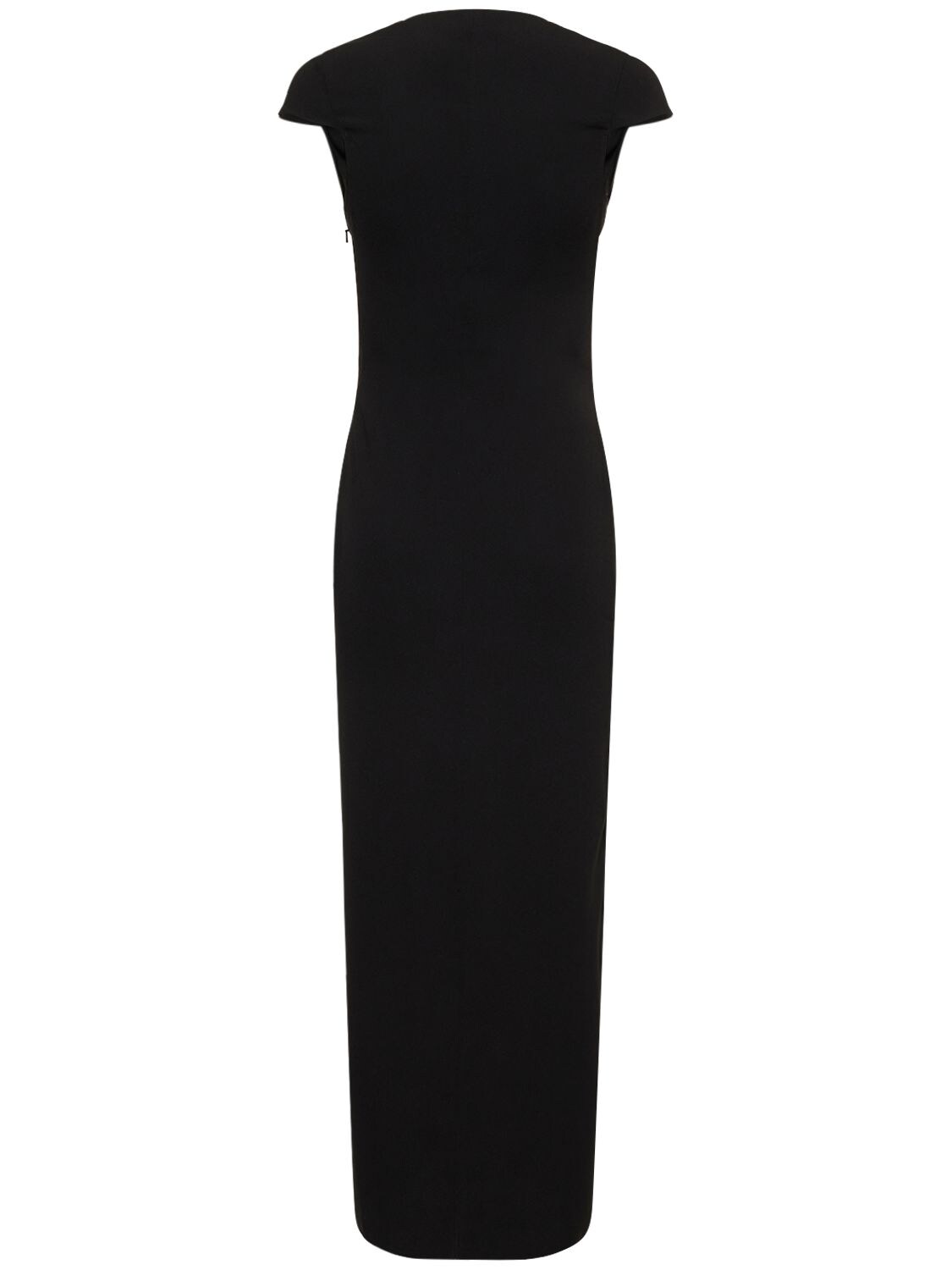 Shop 16arlington Seer Crepe Short Sleeve Midi Dress In Black