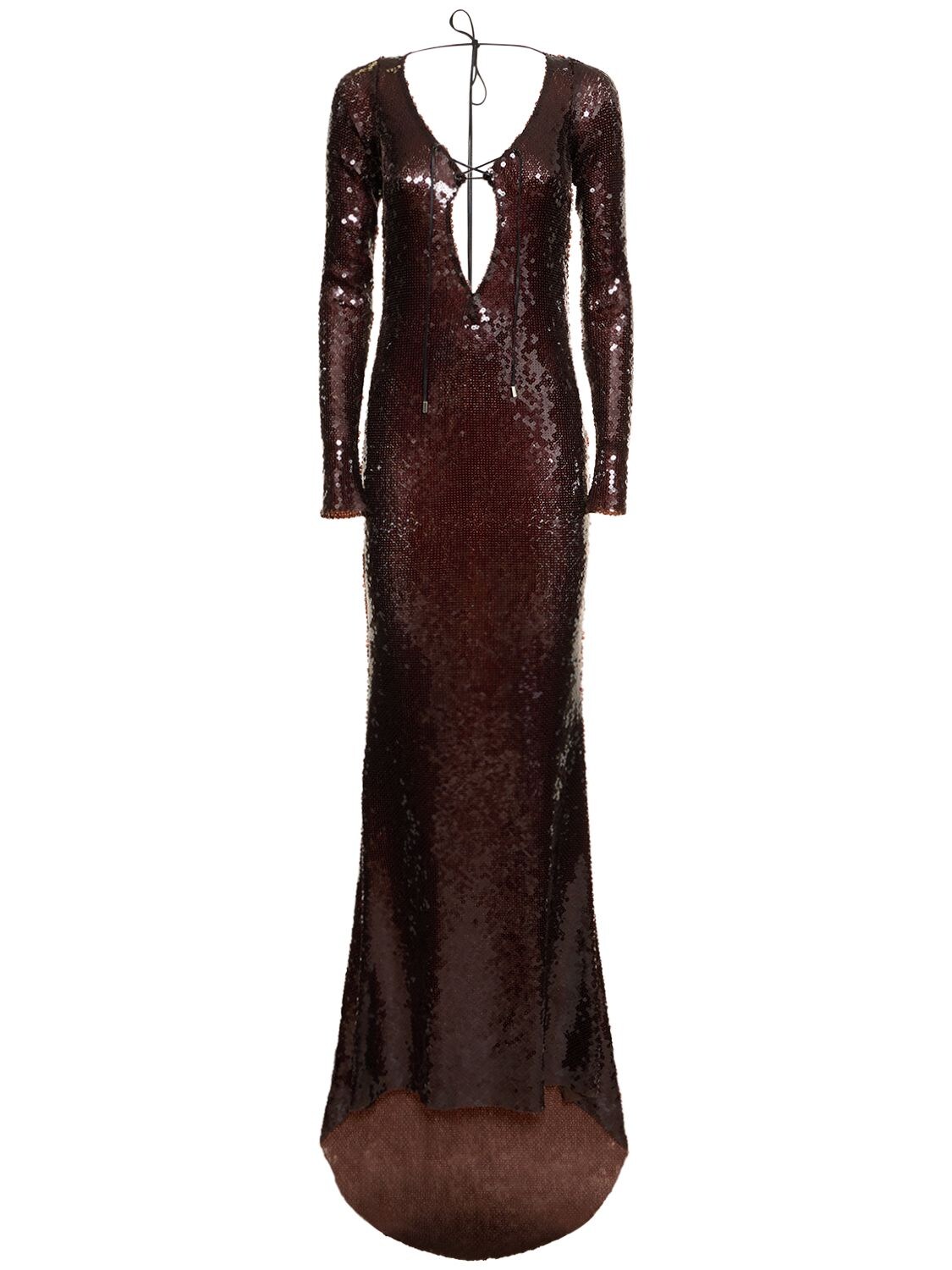 Solarium Sequined Lace-up Long Dress – WOMEN > CLOTHING > DRESSES