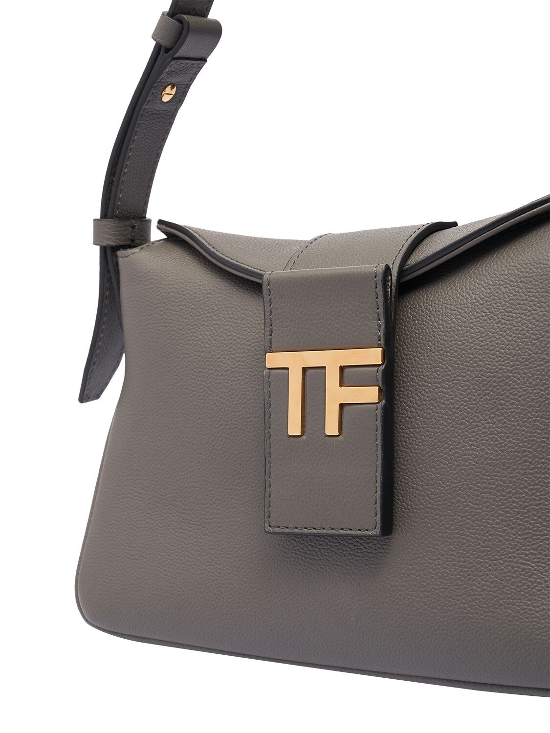 Shop Tom Ford Mini Tf Grain Leather Shoulder Bag In Graphite