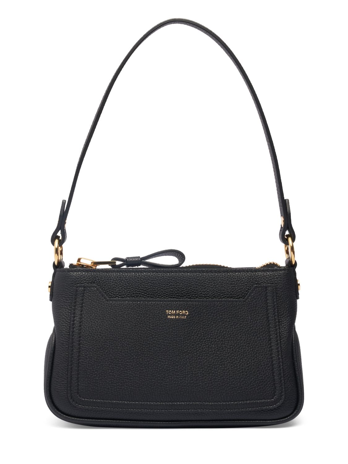 Shop Tom Ford Mini Jennifer Grain Leather Bag In Black