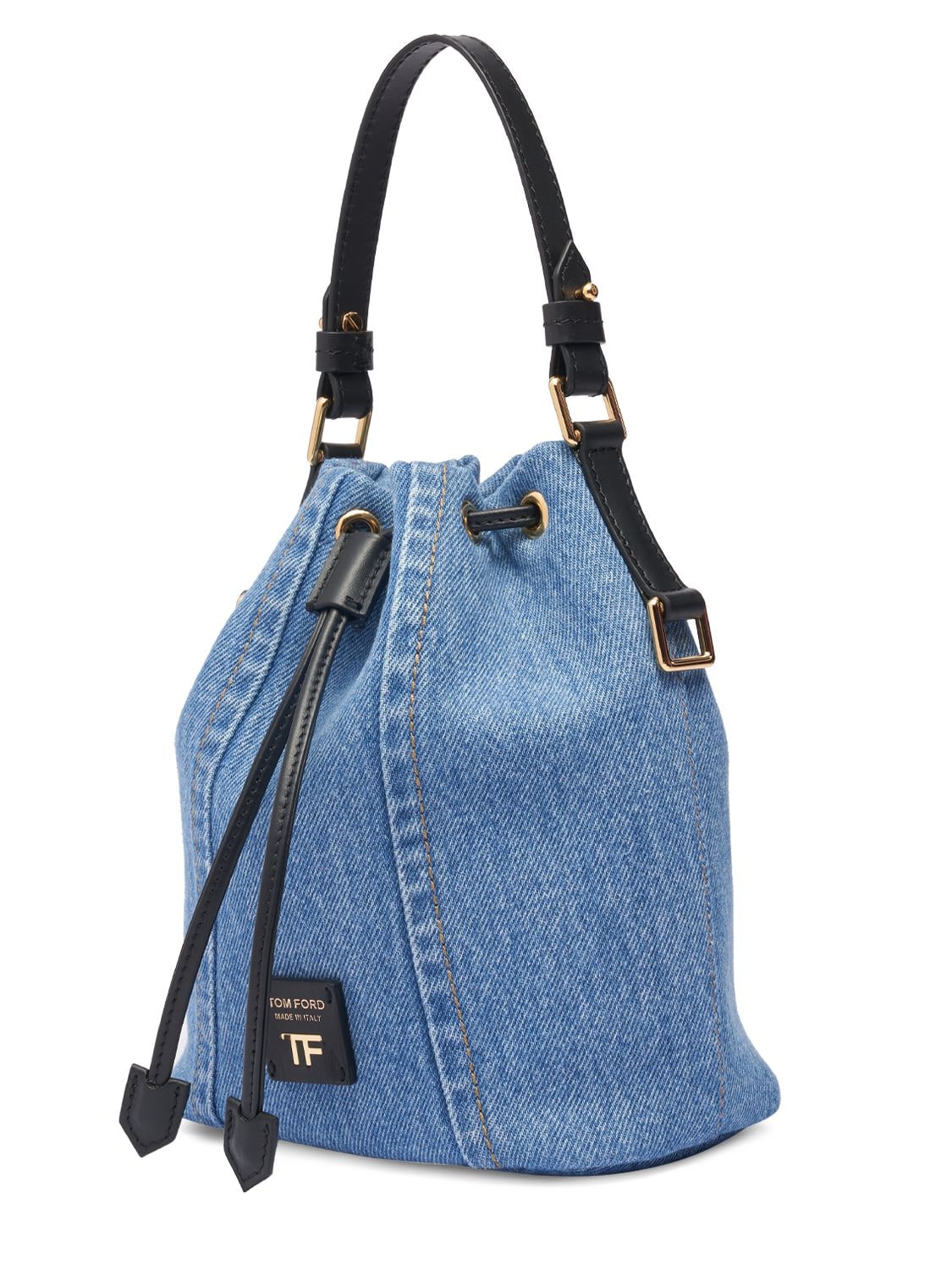 TOM FORD Disco Small Denim Chain Bucket Bag