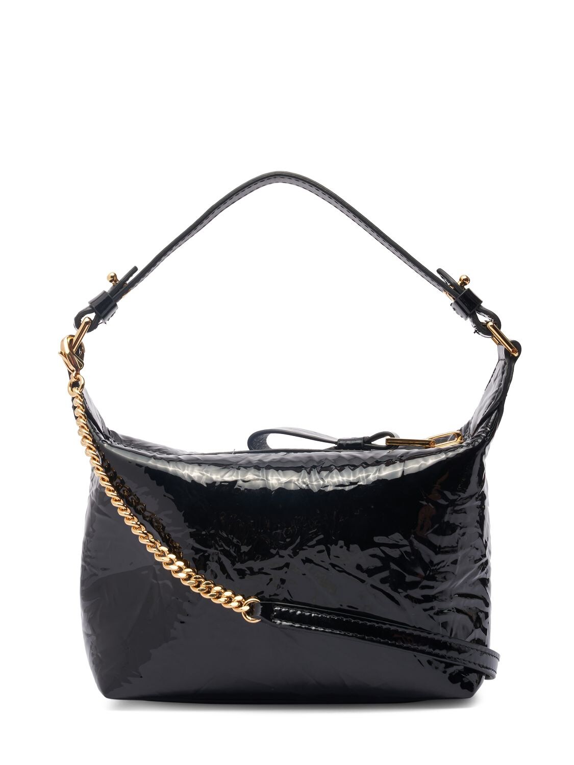 Tom Ford Small Crinkled Patent-leather Bag - Black