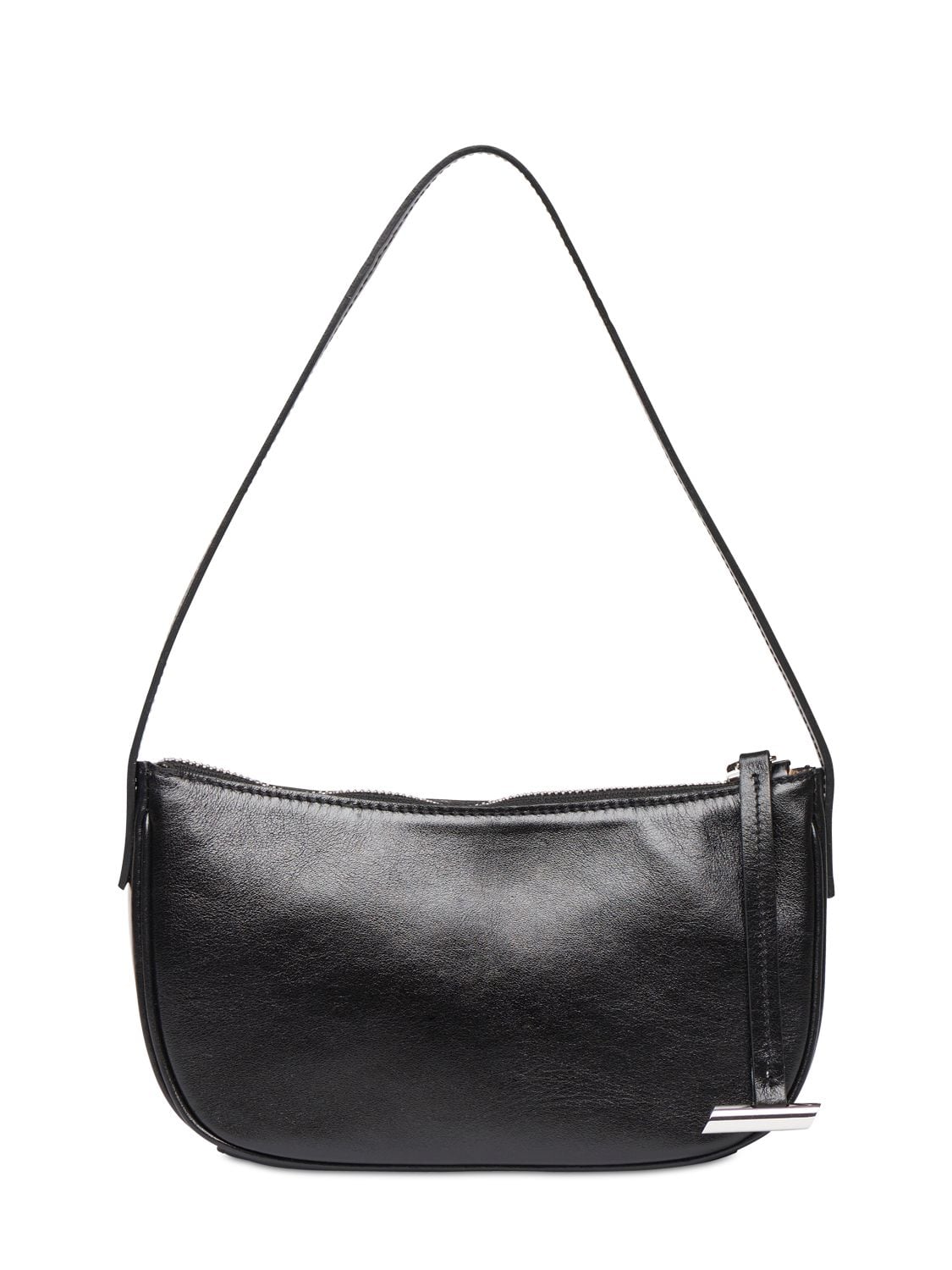 Little Liffner Mini Moon Leather Shoulder Bag In Glossy Black