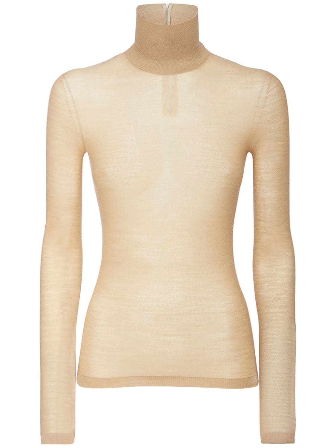 Max Mara Stresa Wool Knit Turtleneck Sweater In Beige