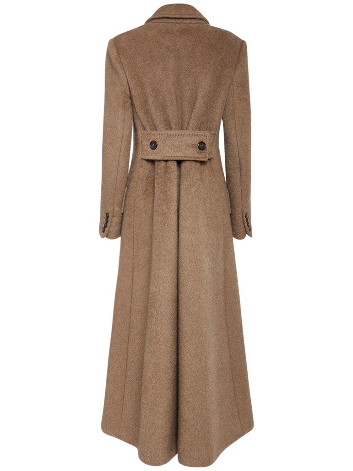 Shop Max Mara Agar Cashmere & Wool Long Coat In Light Brown