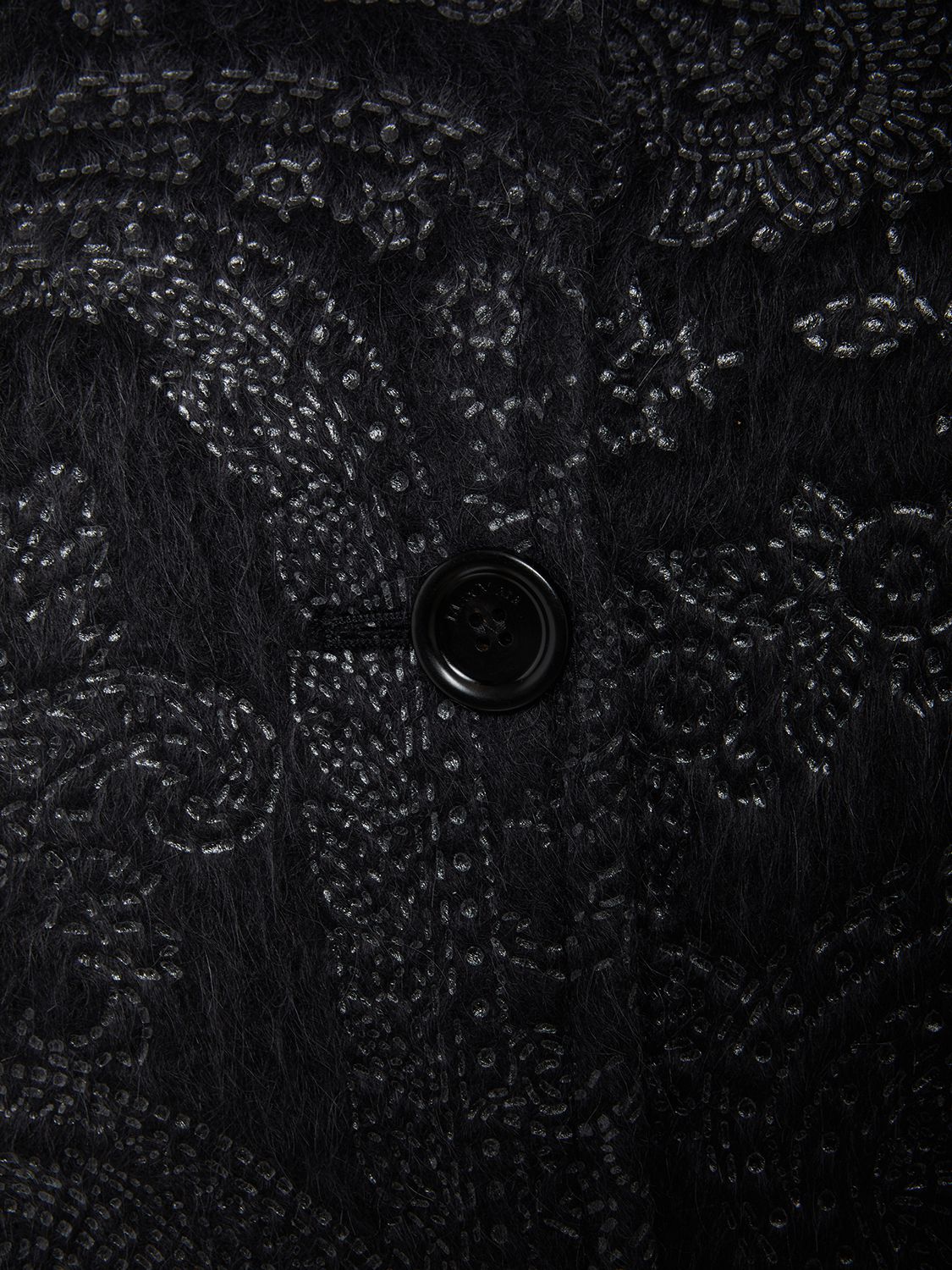 Shop Max Mara Ninfe Embroidered Alpaca Long Coat In Black