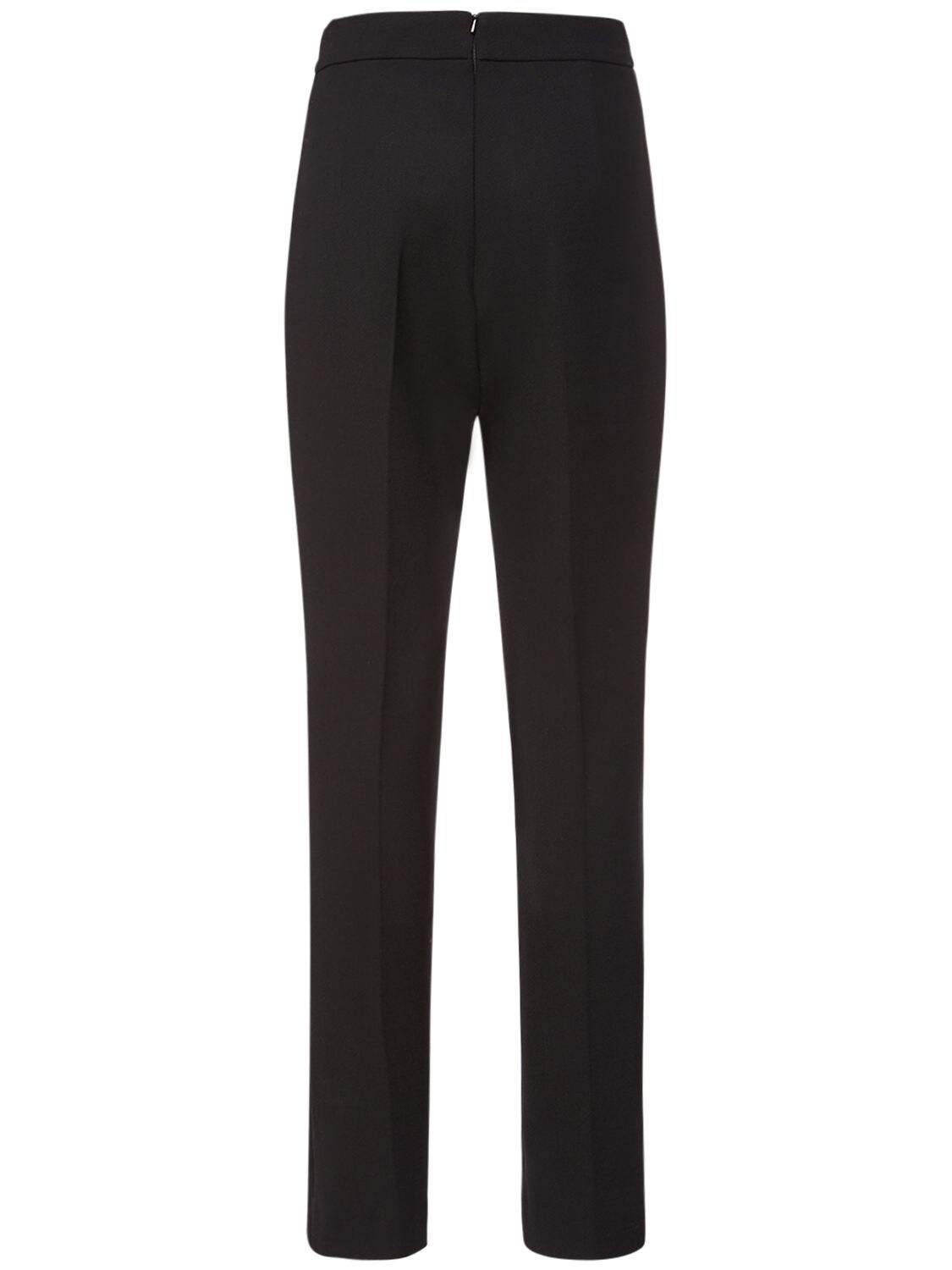 Sportmax Teoria Wool Blend High Waisted Pants In Black