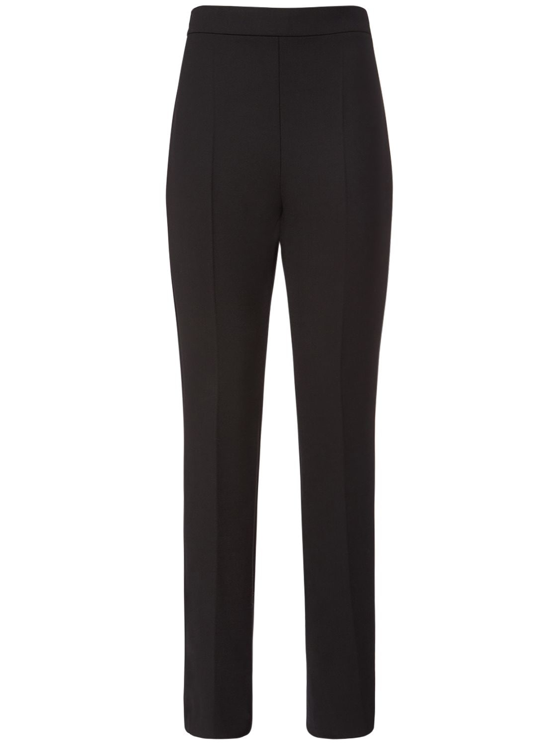 Sportmax Teoria Wool Blend High Waisted Pants In Black