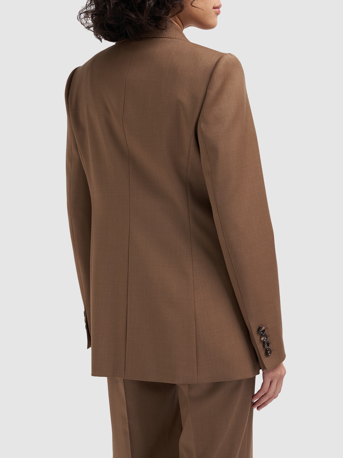 Shop Max Mara Oppio Cold Wool Double Breasted Jacket In Camel