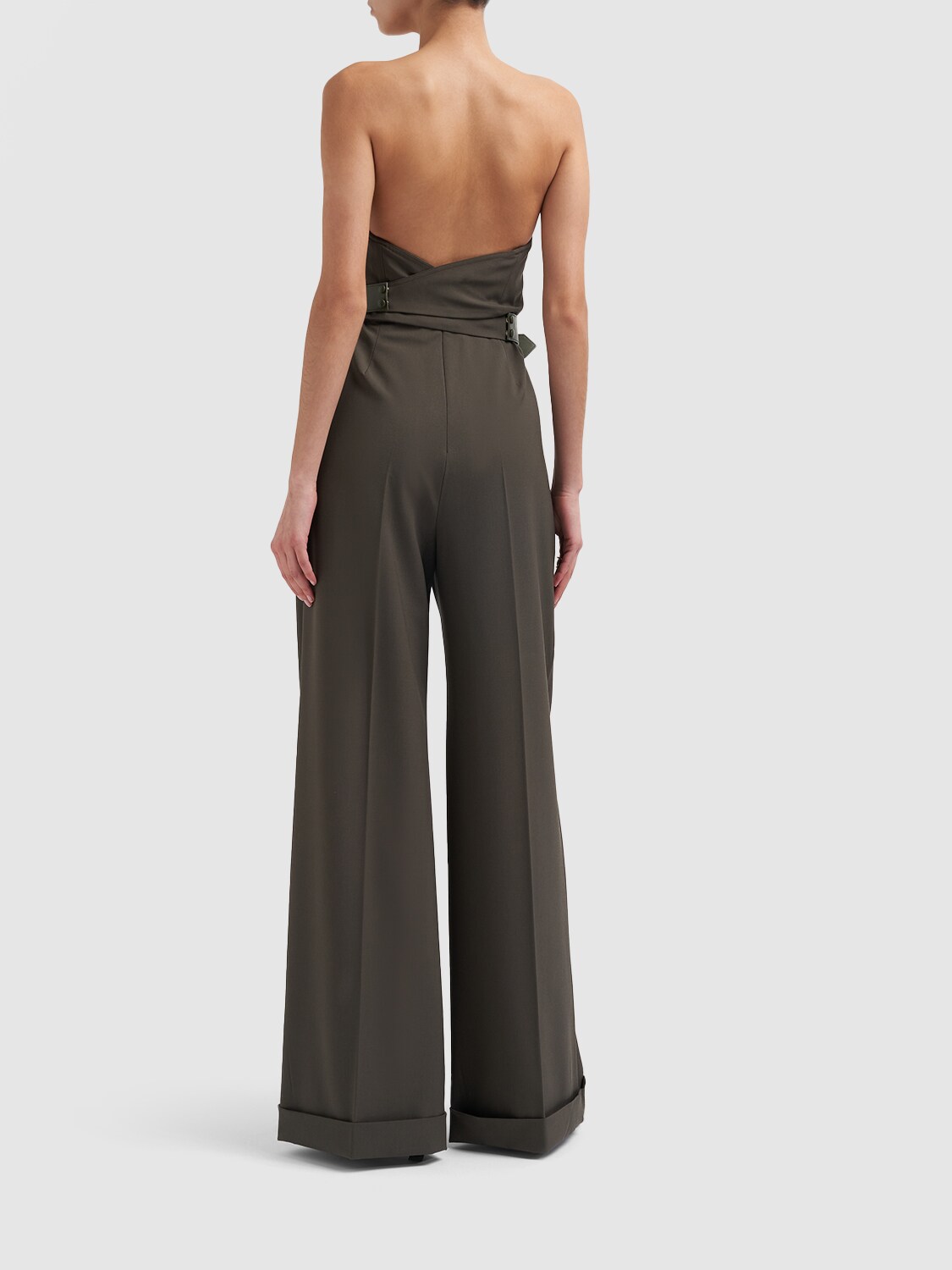 MAX MARA AGGUATI WOOL GABARDINE JUMPSUIT 
