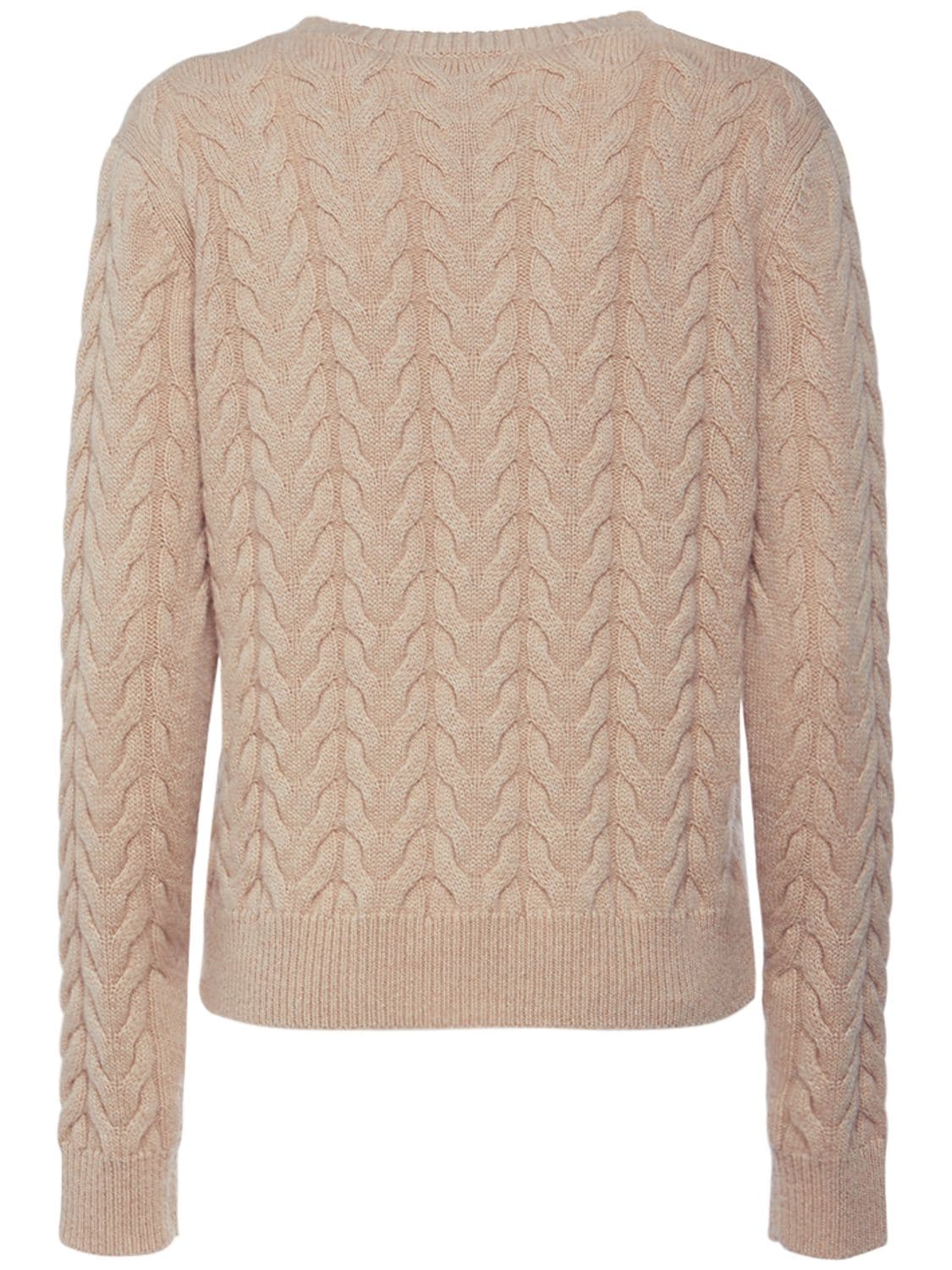 Shop Max Mara Odessa Cable Knit Cashmere Sweater In Light Beige