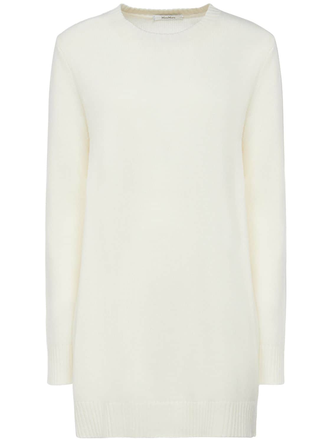 Max Mara Selina Oversized Cashmere Knit Sweater In White