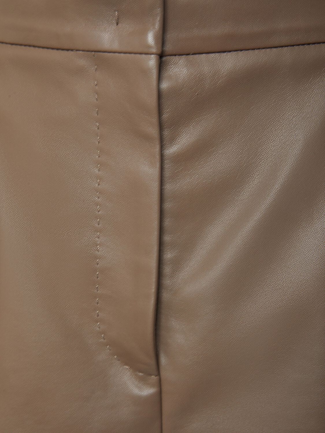 Shop Max Mara Andorra Napa Leather Shorts In Beige