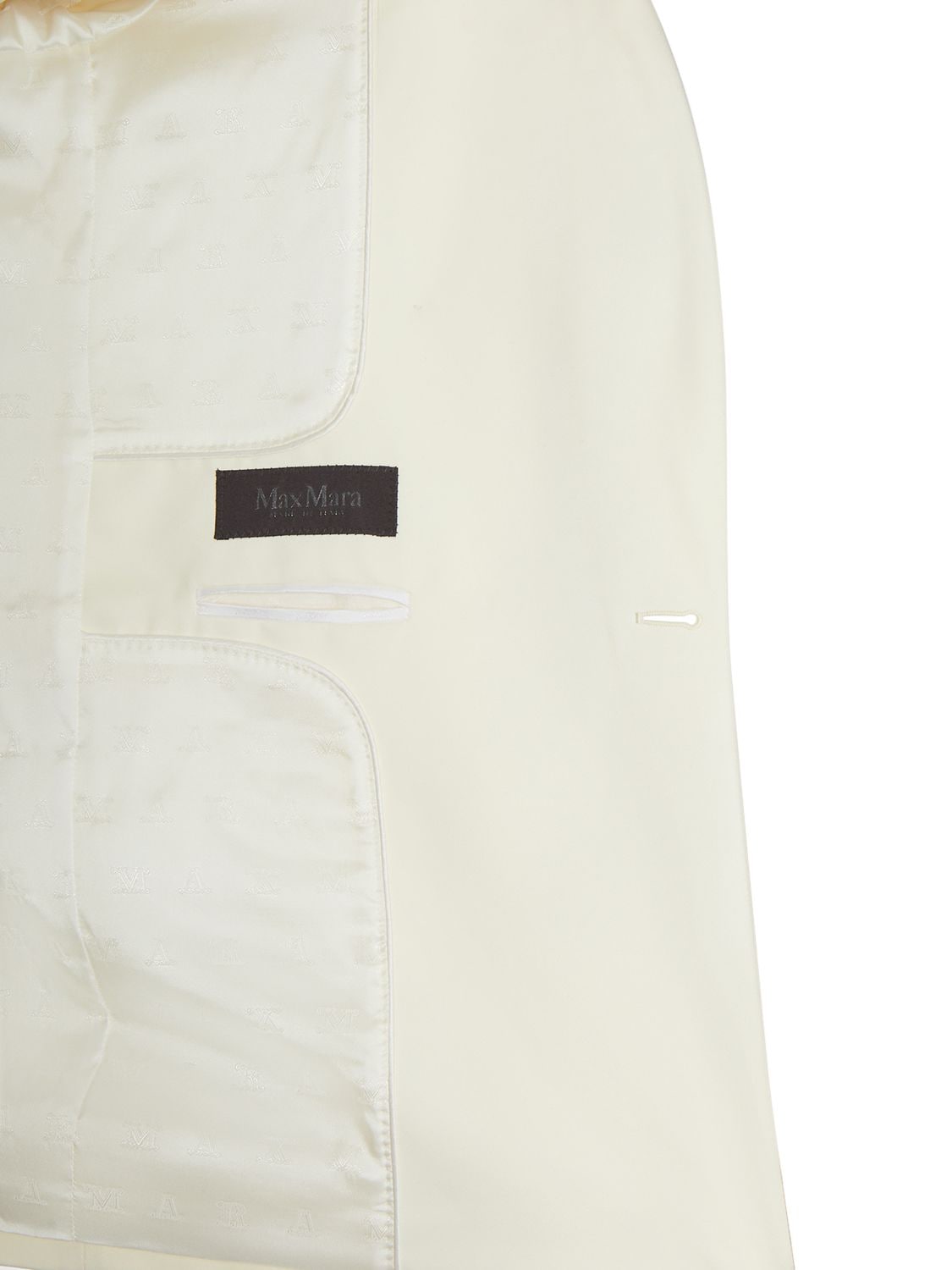 Shop Max Mara Monica Granitè Wool Tuxedo Jacket In White