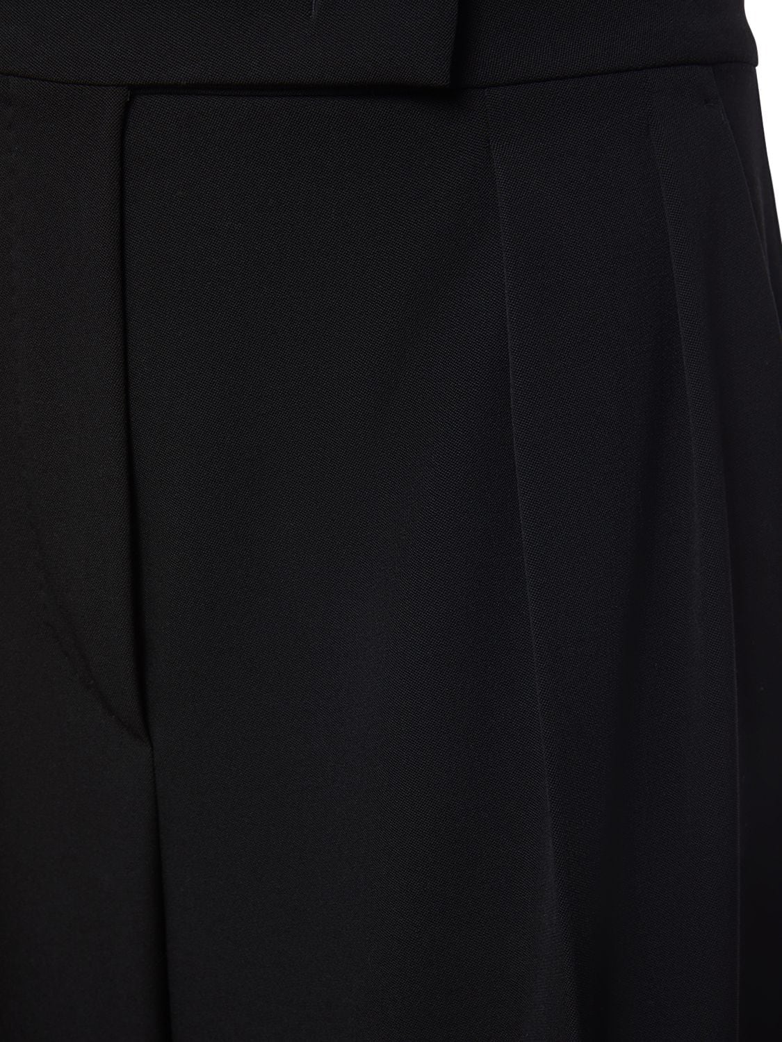 Max Mara Karub Granitè Wool Wide Pants In Black