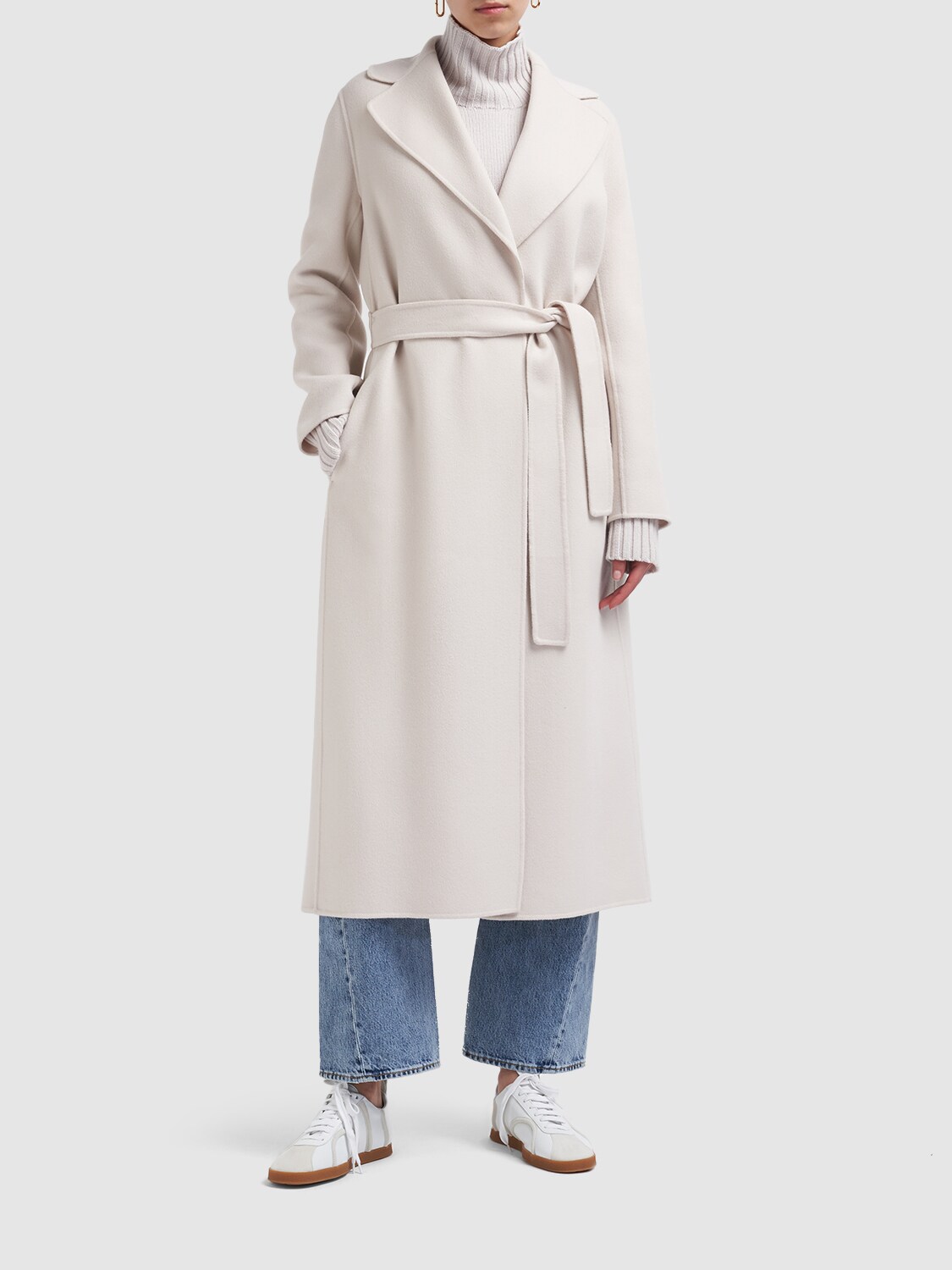 'S MAX MARA POLDO DOUBLE WOOL DRAP BELTED COAT 