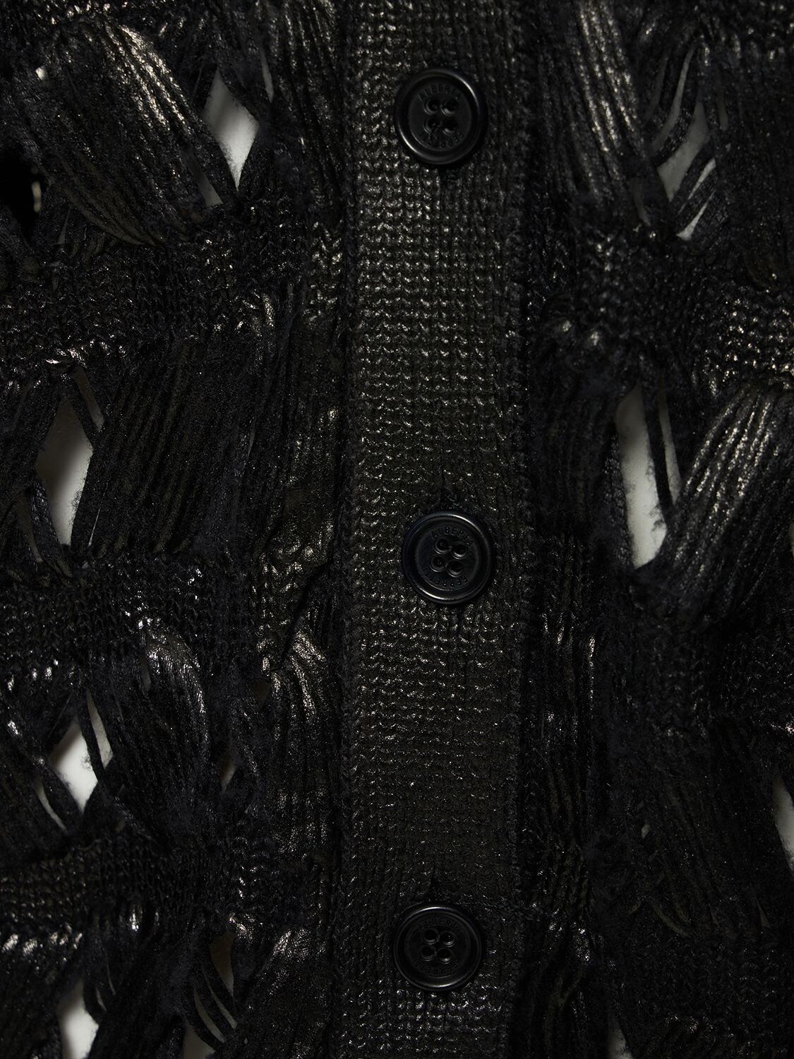 Shop Alberta Ferretti Cordonetto Cotton Blend Cardigan In Black
