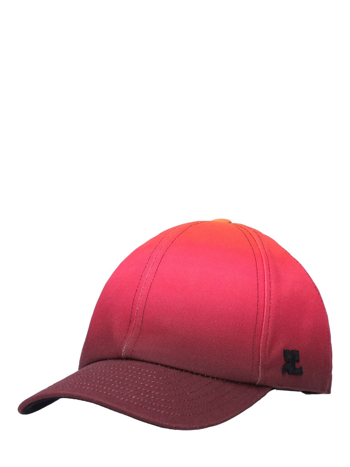 Shop Courrèges Sunset Gradient Cotton Baseball Cap In Red,multi