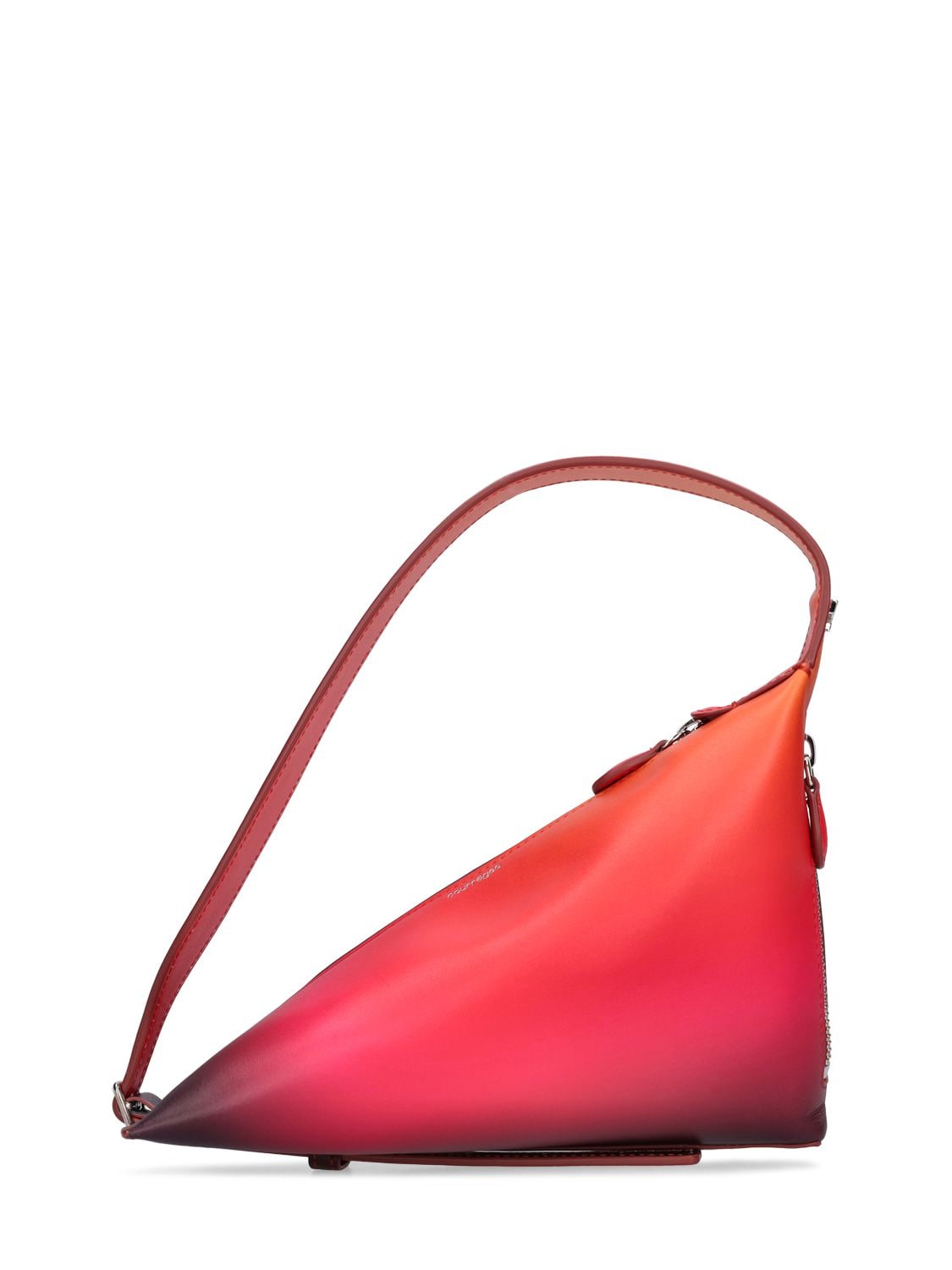 Courrèges Sunset Gradient Mini Leather Shark Bag In Red,multi