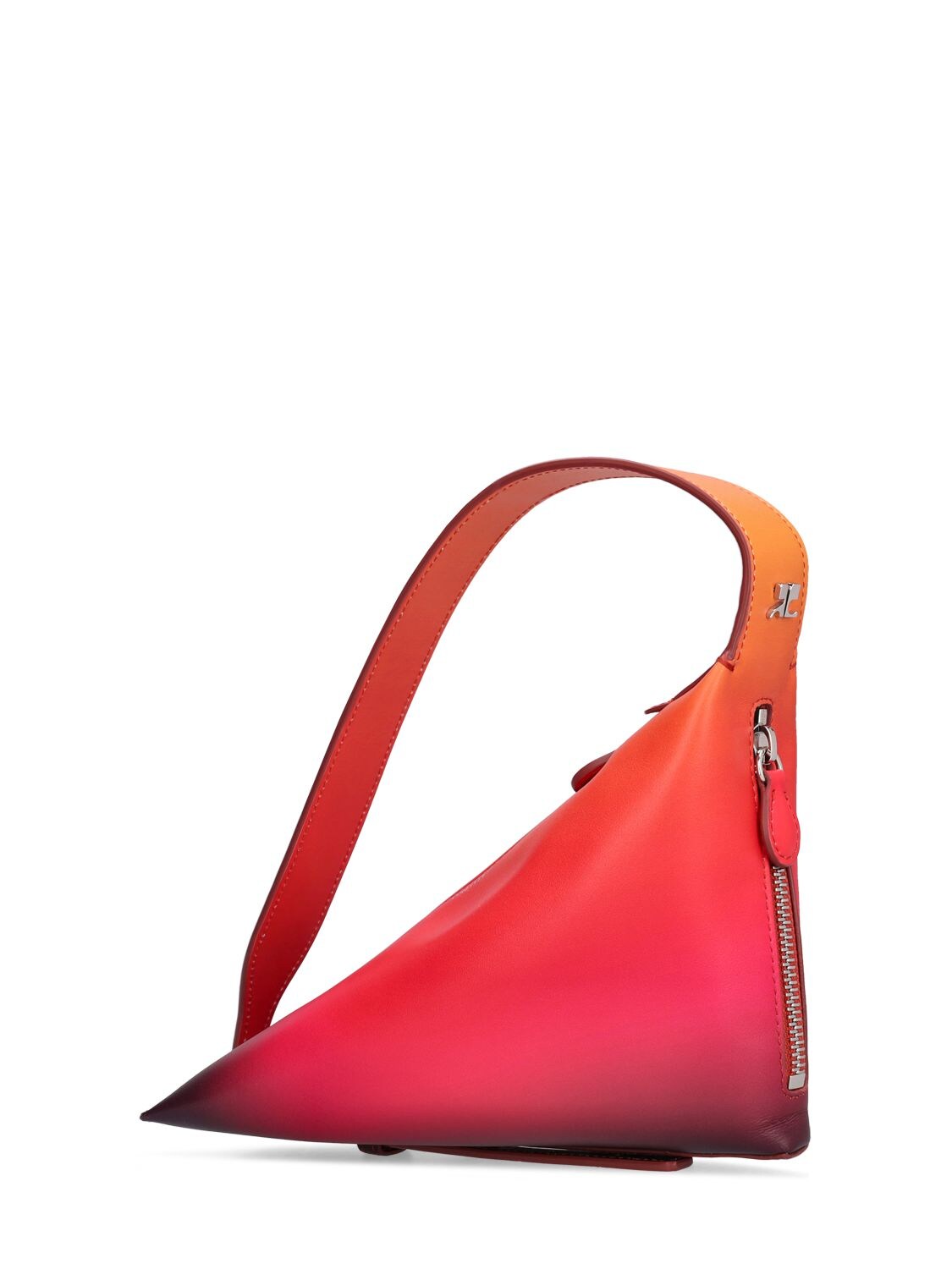 Shop Courrèges Sunset Gradient Mini Leather Shark Bag In Red,multi