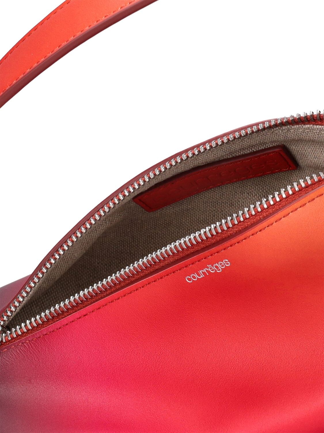 Shop Courrèges Sunset Gradient Mini Leather Shark Bag In Red,multi