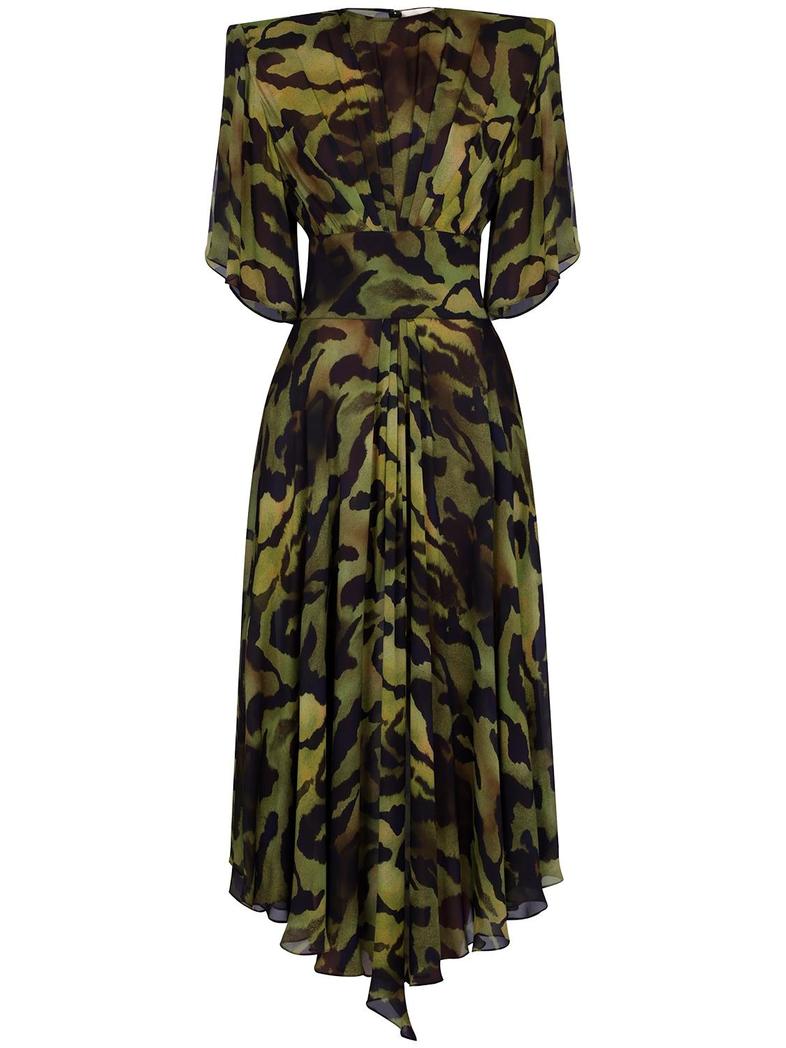 Image of Printed Georgette Long Dress
