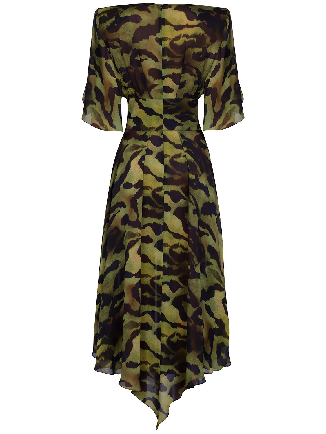 Shop Alexandre Vauthier Printed Georgette Long Dress In Multicolor