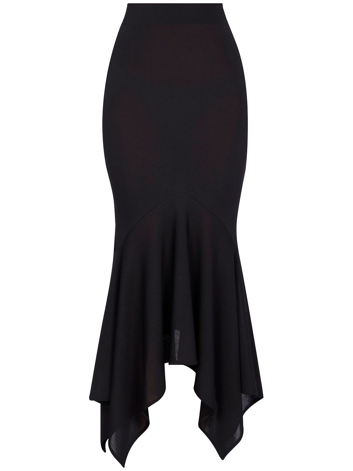 Alexandre Vauthier Viscose Crepe Jersey Midi Skirt In Black