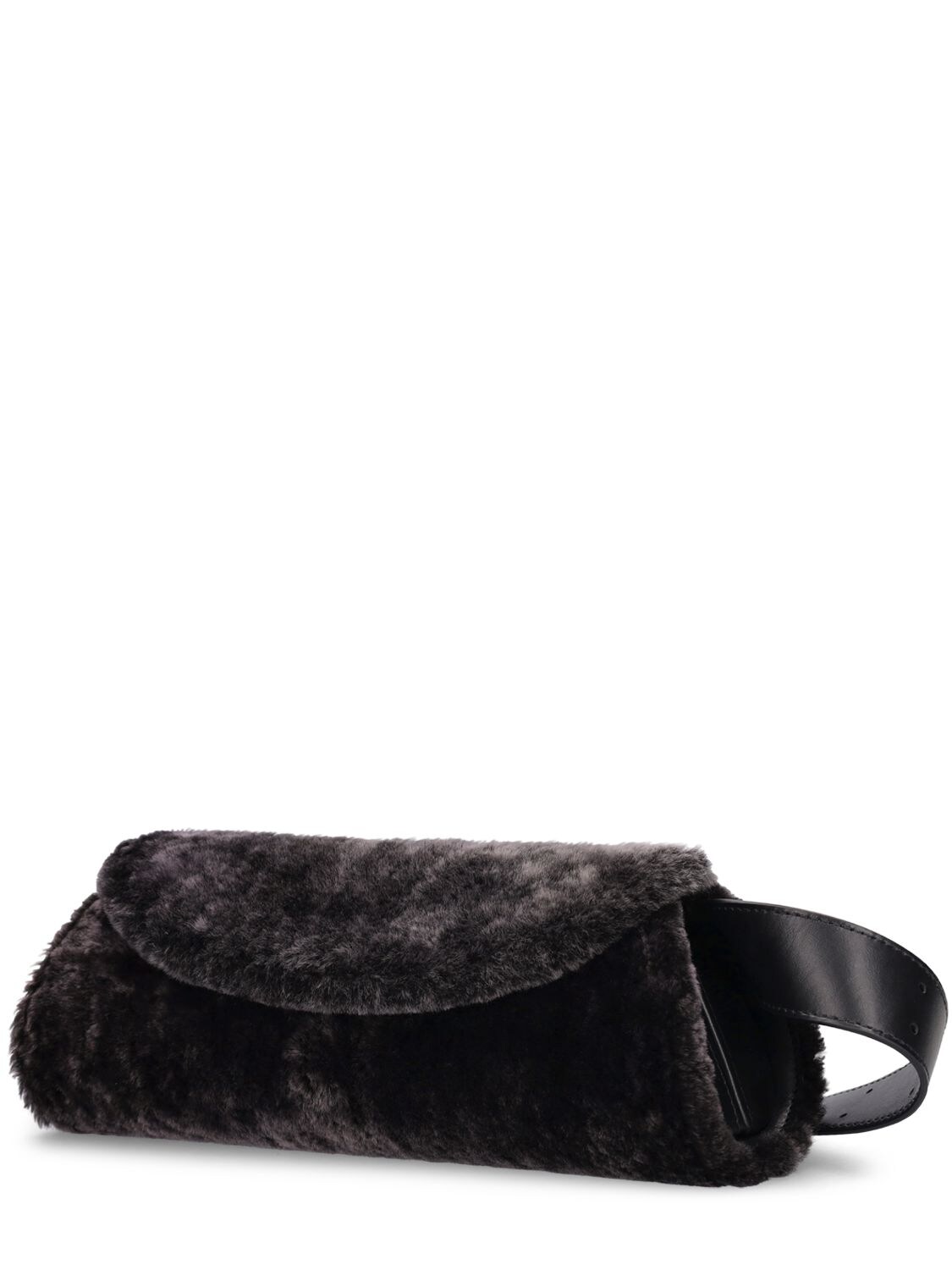 JIL SANDER SMALL CANNOLO SHEARLING SHOULDER BAG 