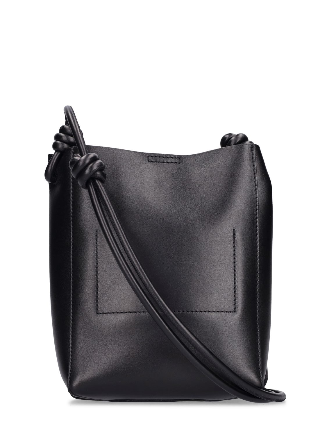 Shop Jil Sander Giro Crossbody Leather Bag In Black