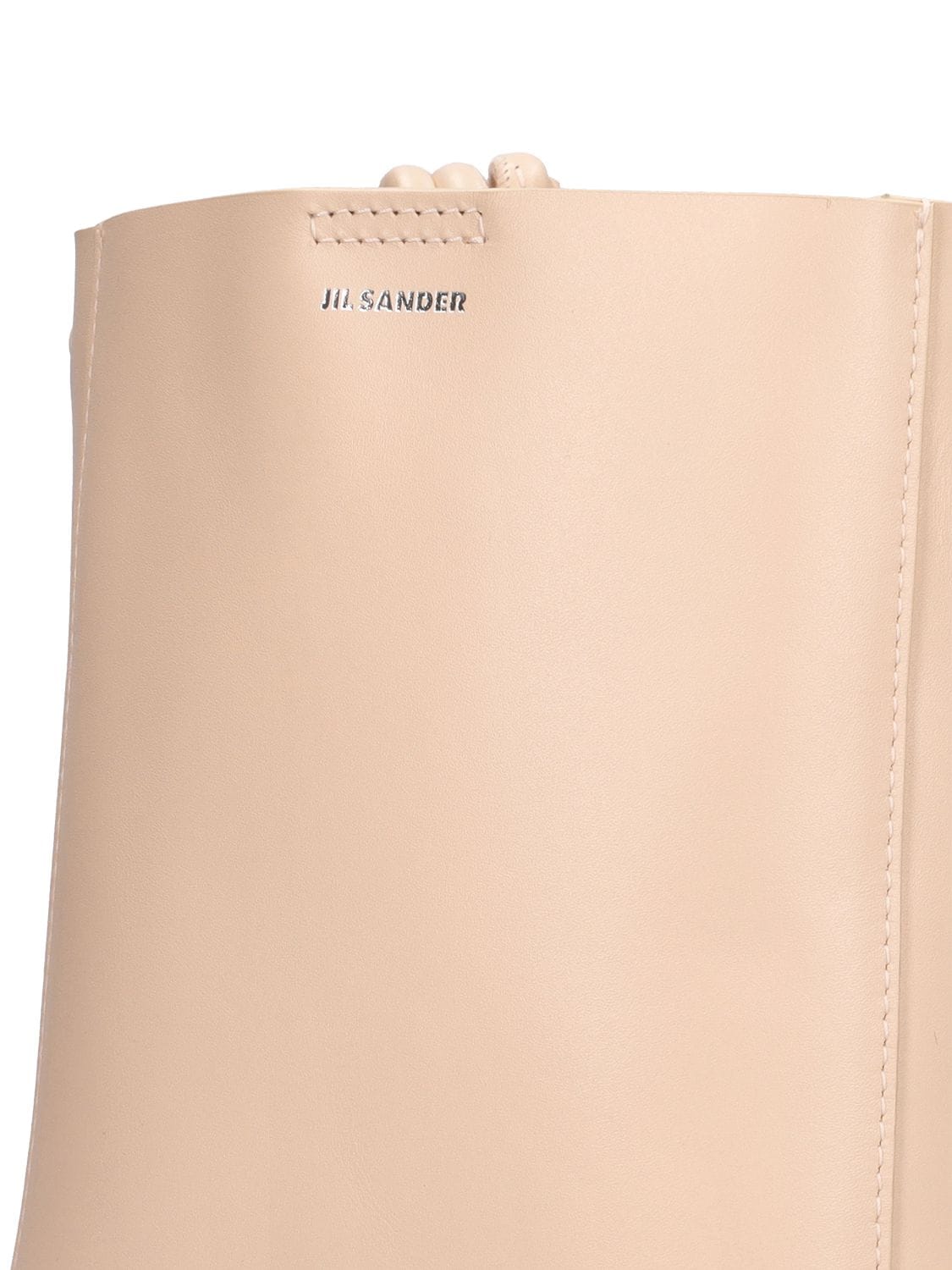 Shop Jil Sander Giro Crossbody Leather Bag In Eggshell