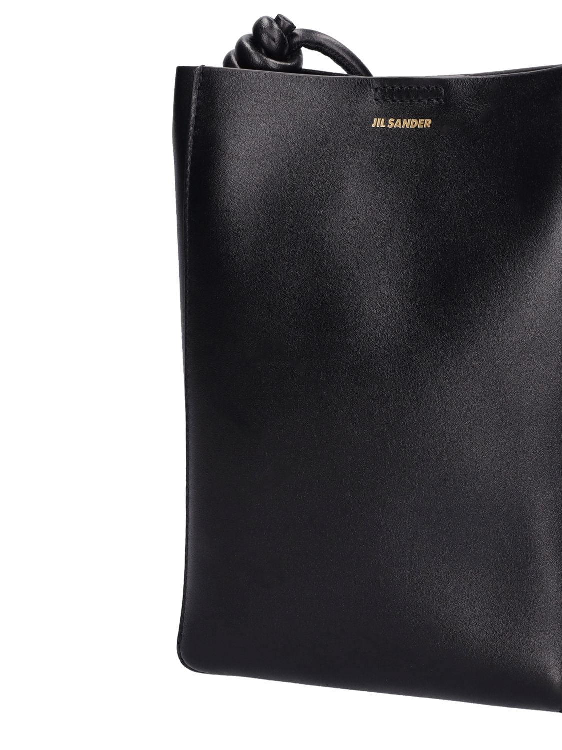 Shop Jil Sander Giro Crossbody Leather Bag In Black