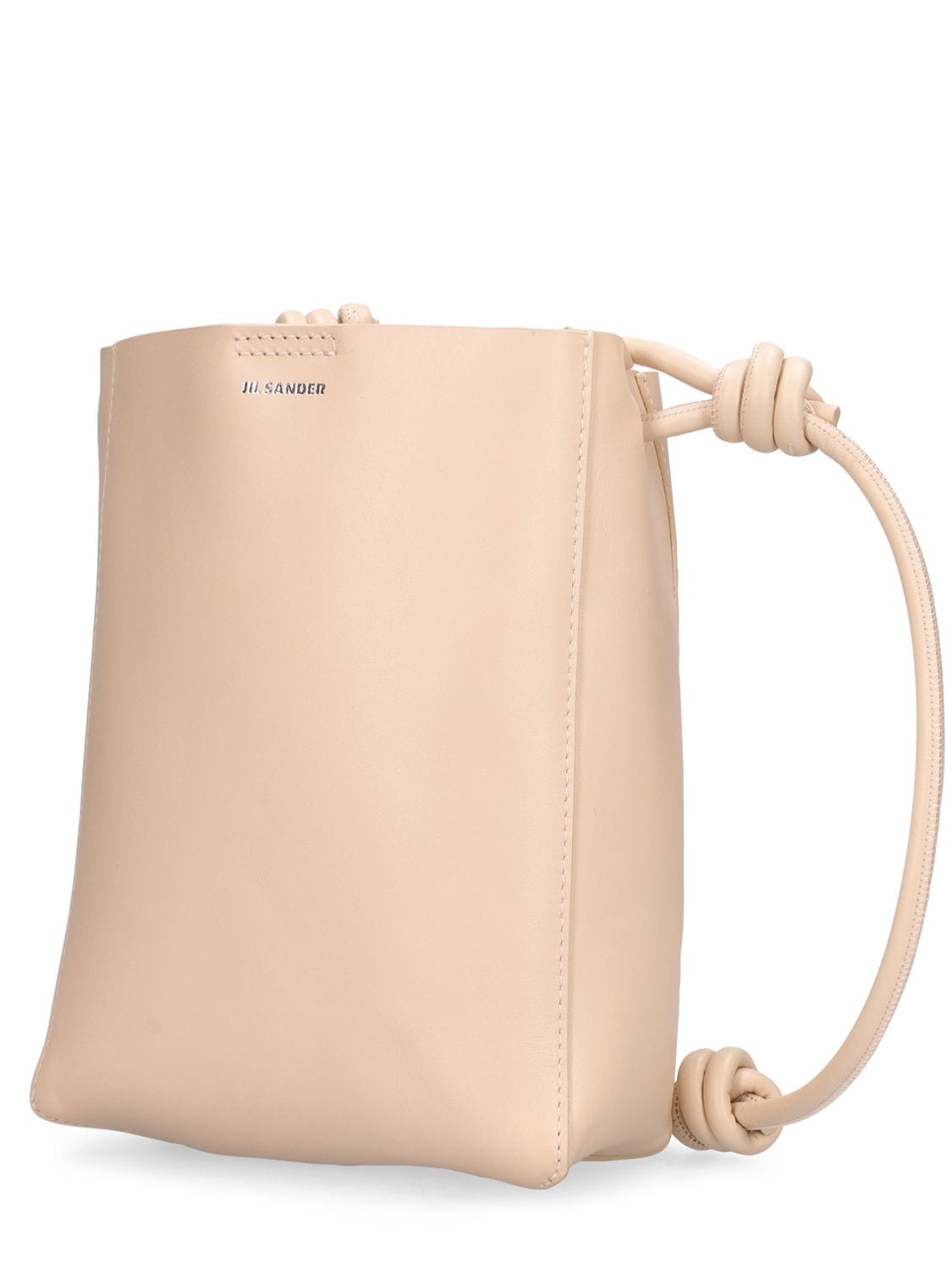 Shop Jil Sander Giro Crossbody Leather Bag In Eggshell