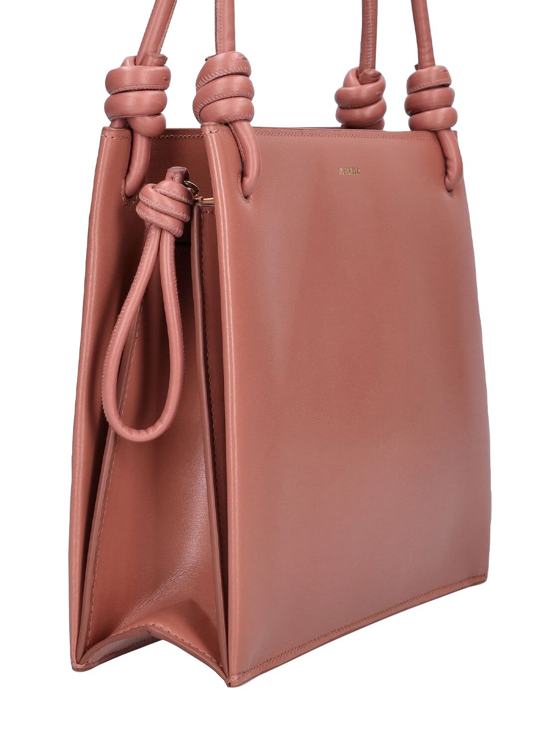 Shop Jil Sander Medium Giro Leather Shoulder Leather Bag In Cherrywood